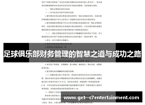 足球俱乐部财务管理的智慧之道与成功之路 足球俱乐部财务管理的智慧之道与成功之路
