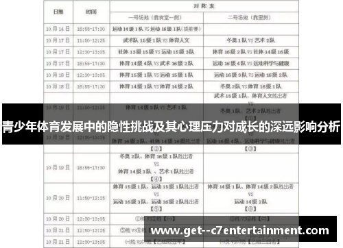 青少年体育发展中的隐性挑战及其心理压力对成长的深远影响分析